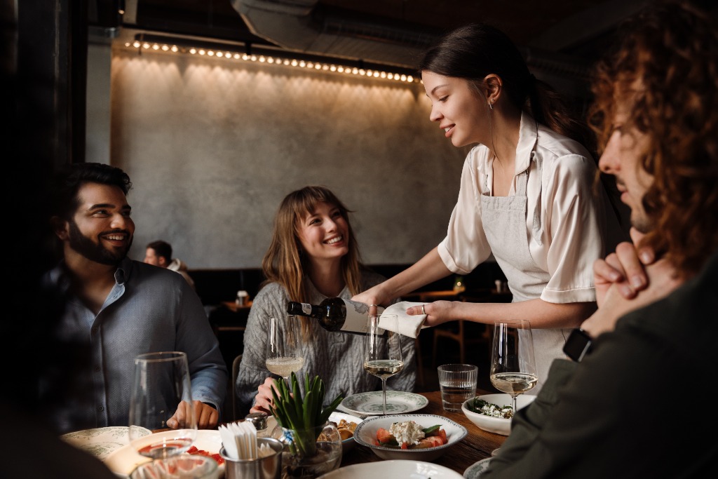 Premium wine service at rustic table